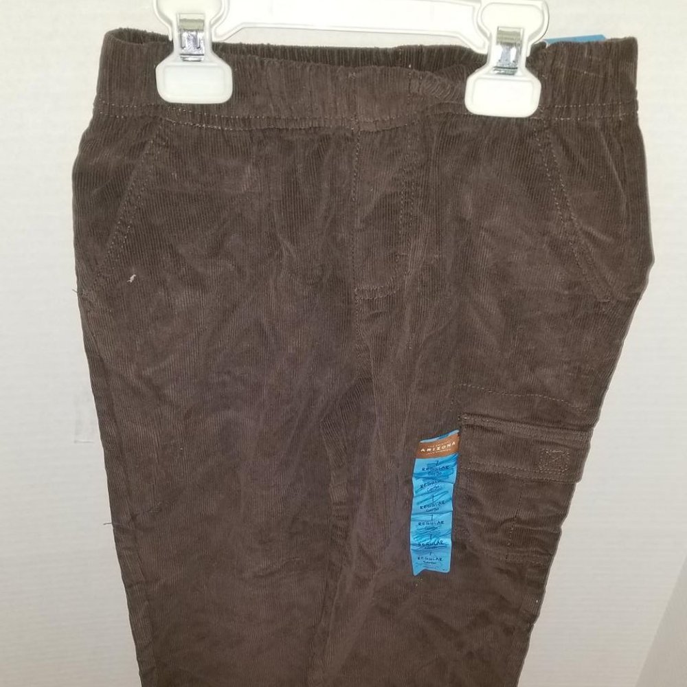 Arizona Boys Brown Corduroy Cargo Pants - NWT Size 7 Regular